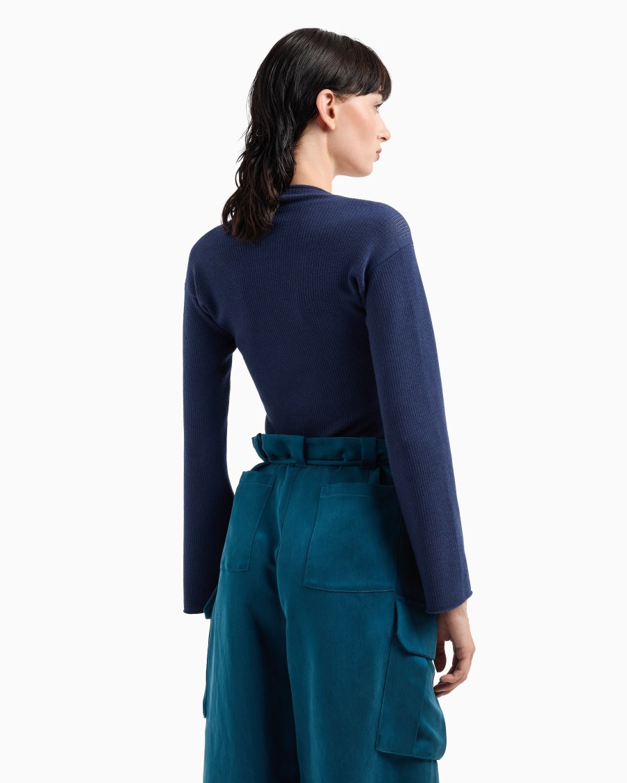 The World Of Armani MAGLIA IN LANA E VISCOSA A COSTE