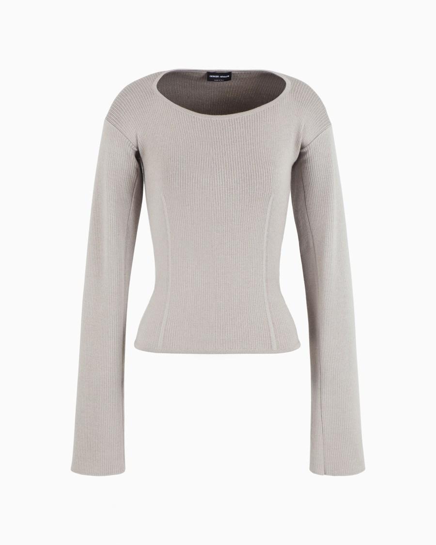 The world of armani MAGLIA IN LANA E VISCOSA A COSTE