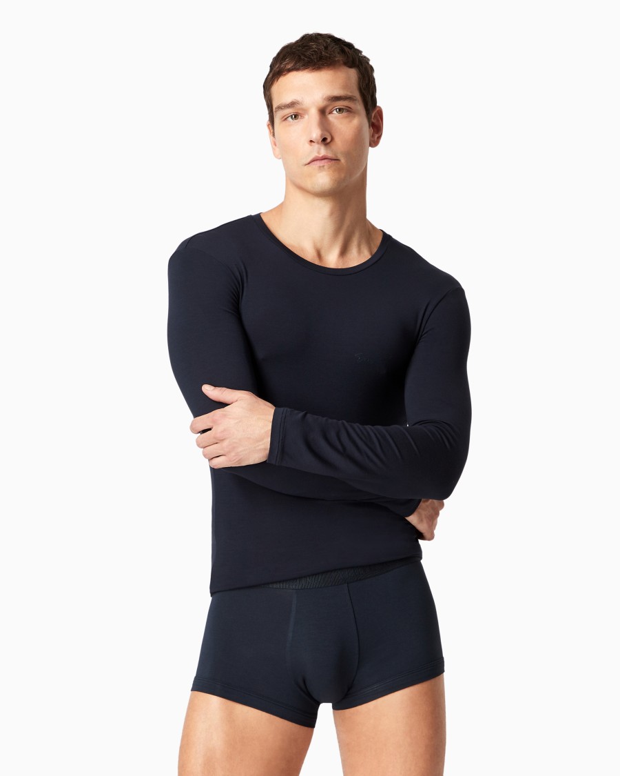 The World Of Armani MAGLIA IN MODAL CON FIRMA TONO SU TONO