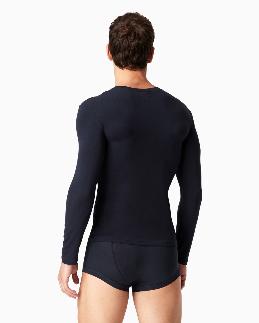 The World Of Armani MAGLIA IN MODAL CON FIRMA TONO SU TONO