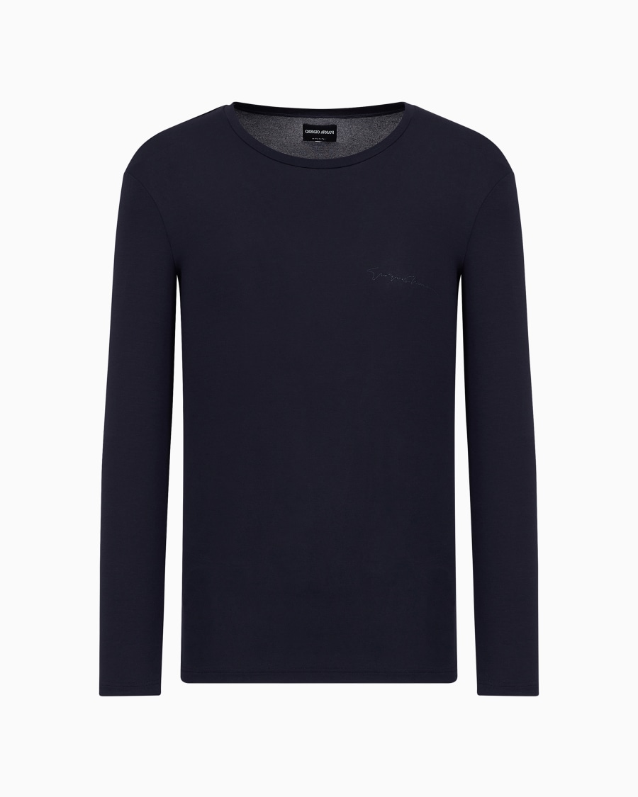 The world of armani MAGLIA LOUNGEWEAR A MANICA LUNGA IN MODAL STRETCH
