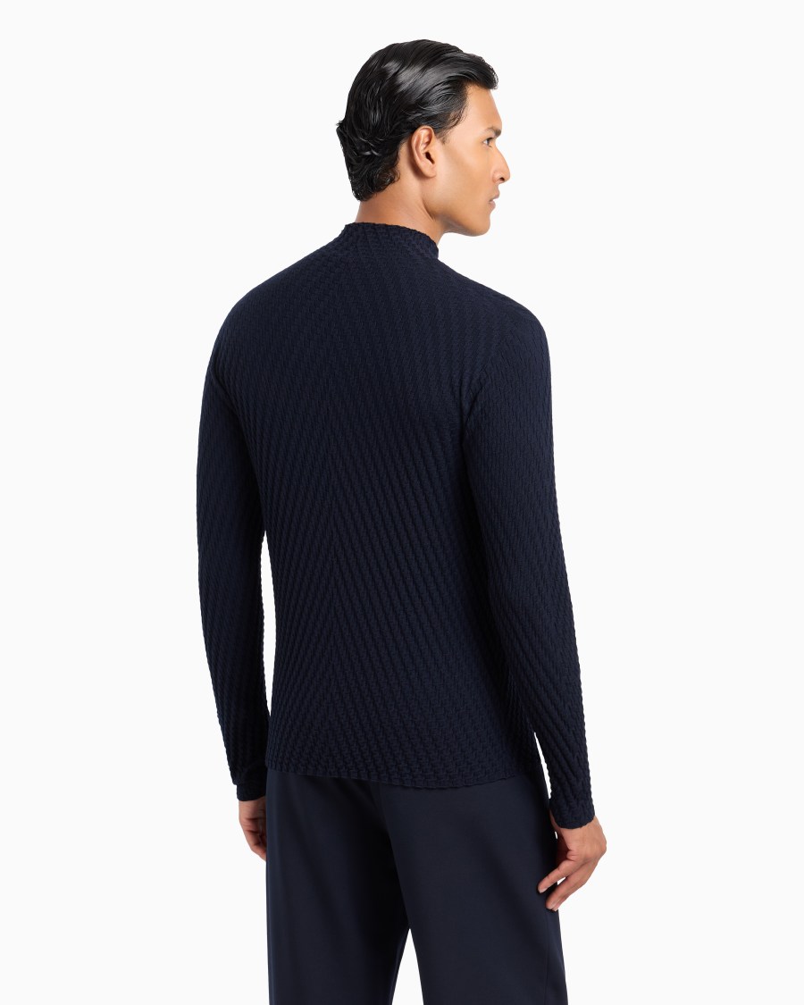 The World Of Armani MAGLIA LUPETTO IN LANA VERGINE JACQUARD