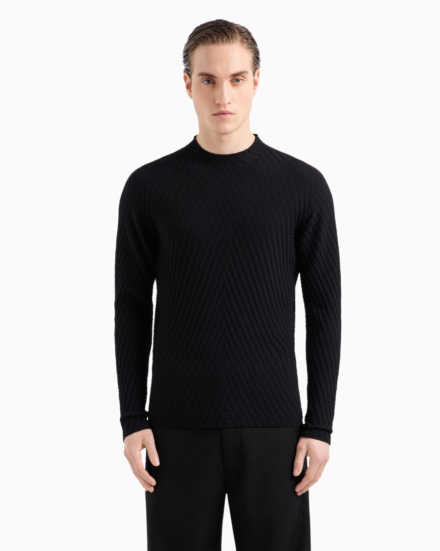 The World Of Armani MAGLIA LUPETTO IN LANA VERGINE JACQUARD