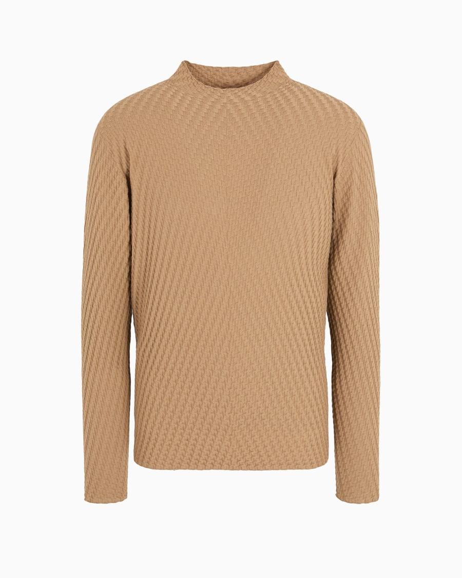 The world of armani MAGLIA LUPETTO IN LANA VERGINE JACQUARD