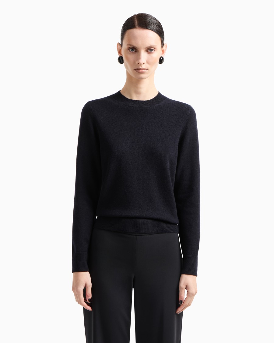 The World Of Armani MAGLIONE IN CASHMERE CON PROFILI A COSTE