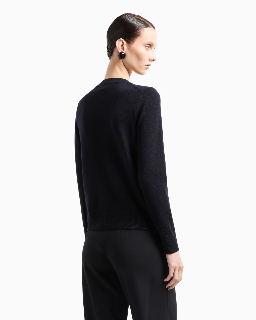 The World Of Armani MAGLIONE IN CASHMERE CON PROFILI A COSTE