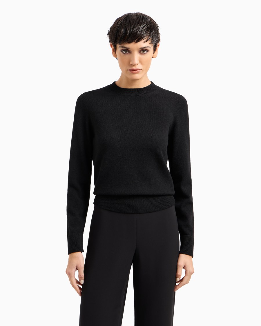 The World Of Armani MAGLIONE IN CASHMERE CON PROFILI A COSTE