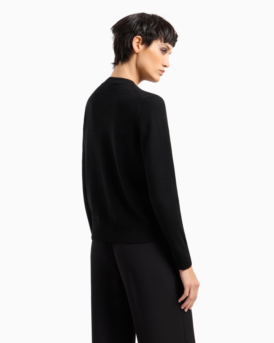 The World Of Armani MAGLIONE IN CASHMERE CON PROFILI A COSTE