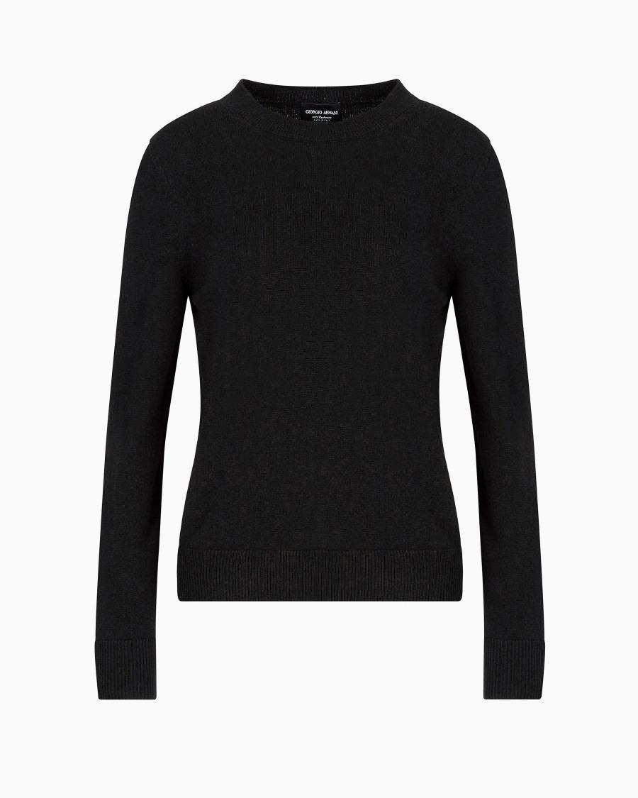 The world of armani MAGLIONE IN CASHMERE CON PROFILI A COSTE