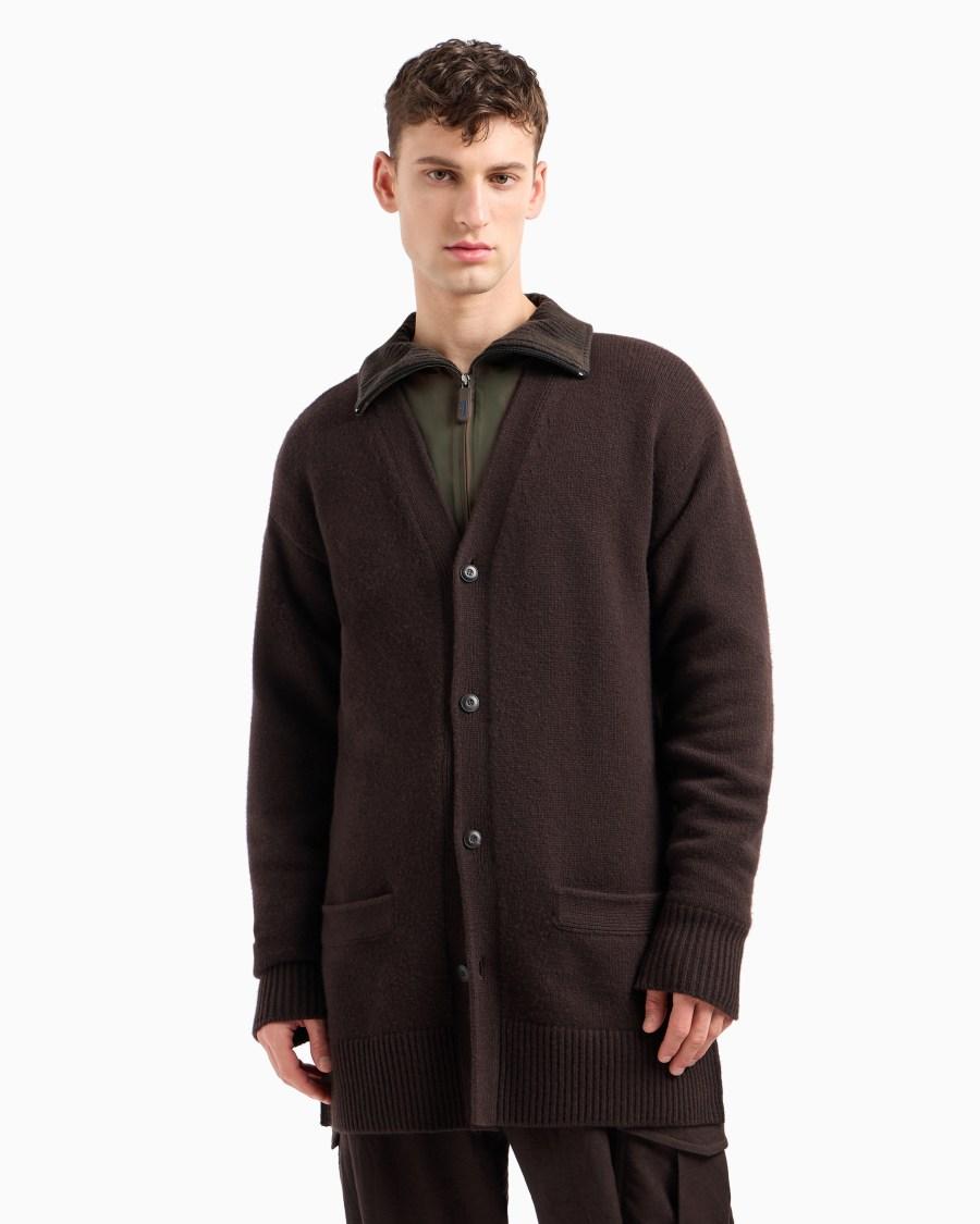 The World Of Armani MAXI CARDIGAN IN LANA E CASHMERE