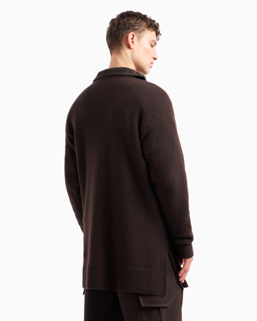 The World Of Armani MAXI CARDIGAN IN LANA E CASHMERE