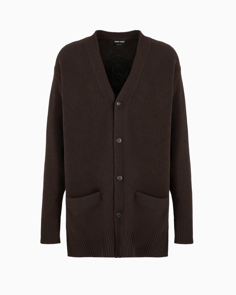 The world of armani MAXI CARDIGAN IN LANA E CASHMERE