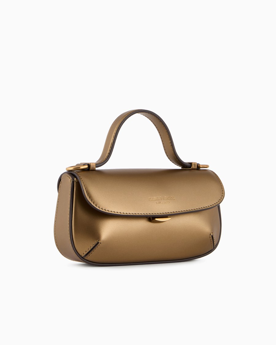 The World Of Armani MINI BORSA A MANO LA PRIMA IN PELLE LAMINATA