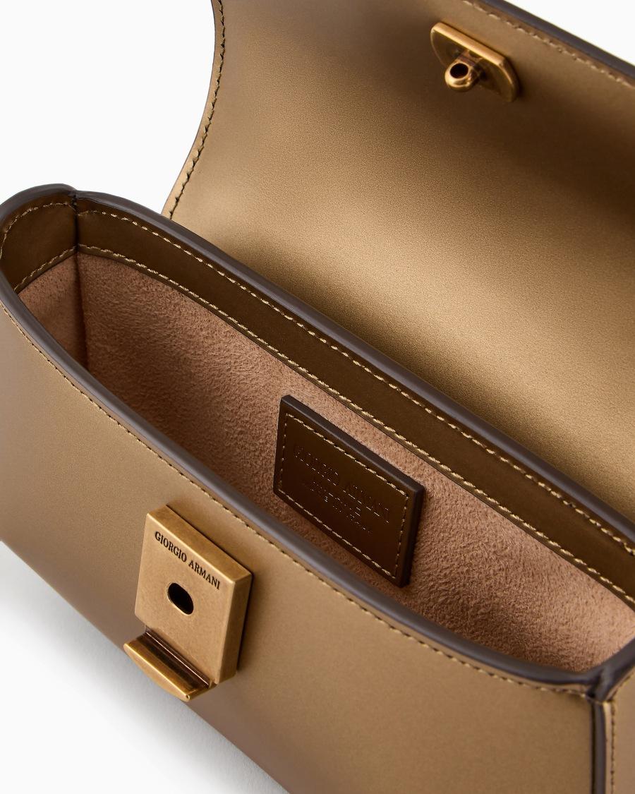 The World Of Armani MINI BORSA A MANO LA PRIMA IN PELLE LAMINATA