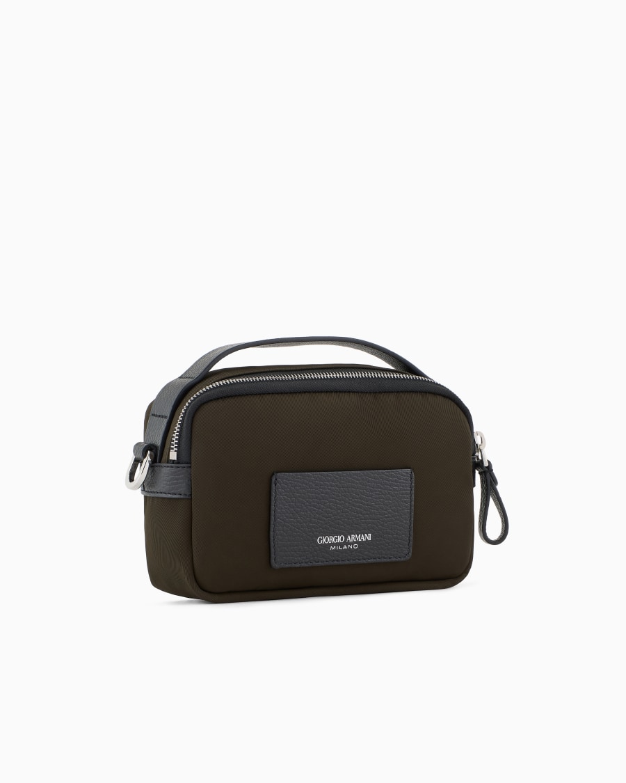 The World Of Armani MINI CROSSBODY IN NYLON E PELLE ASV