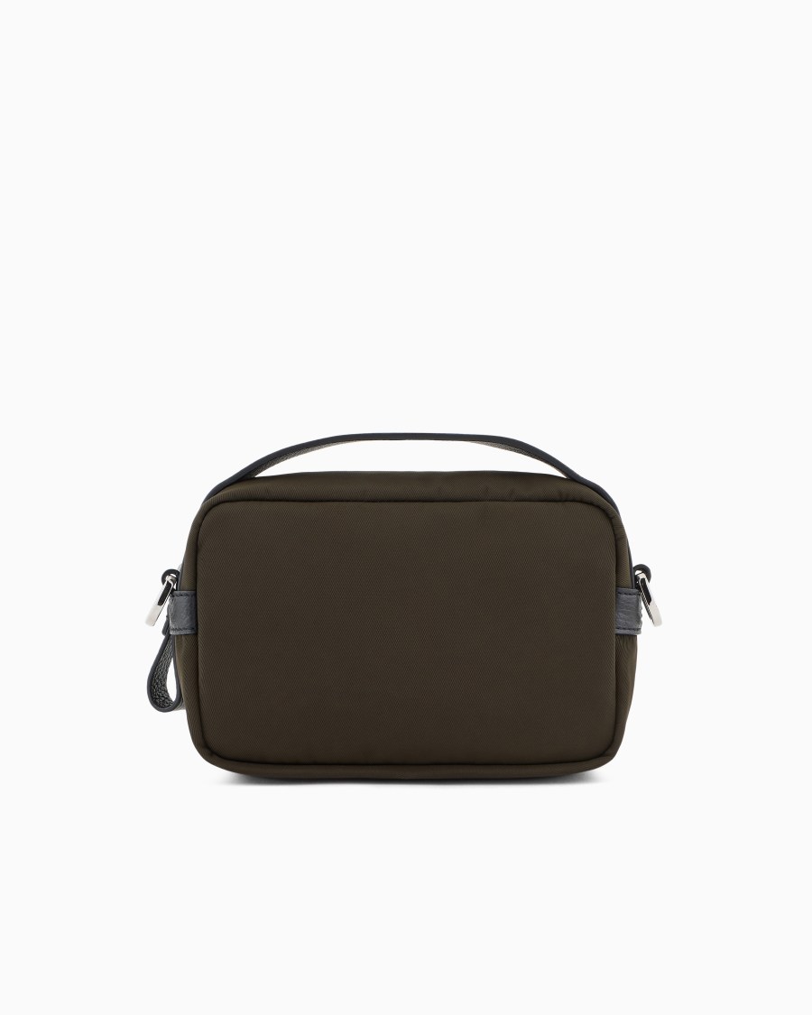 The World Of Armani MINI CROSSBODY IN NYLON E PELLE ASV