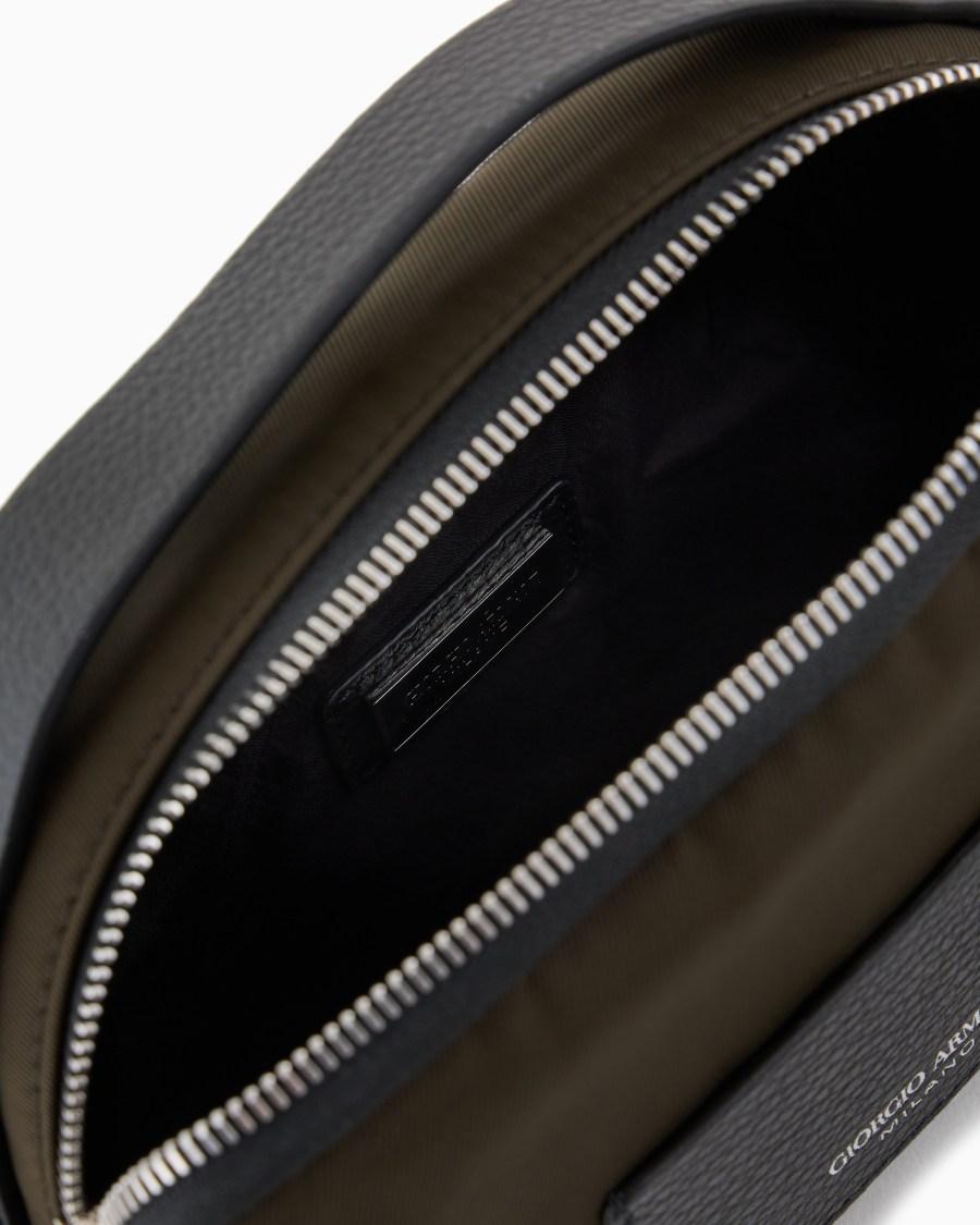 The World Of Armani MINI CROSSBODY IN NYLON E PELLE ASV