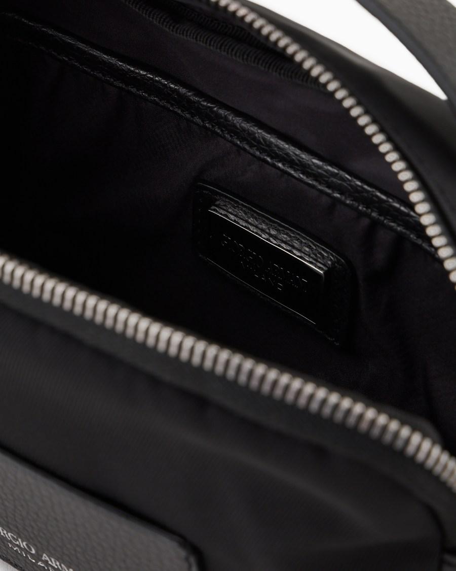 The World Of Armani MINI CROSSBODY IN NYLON E PELLE ASV