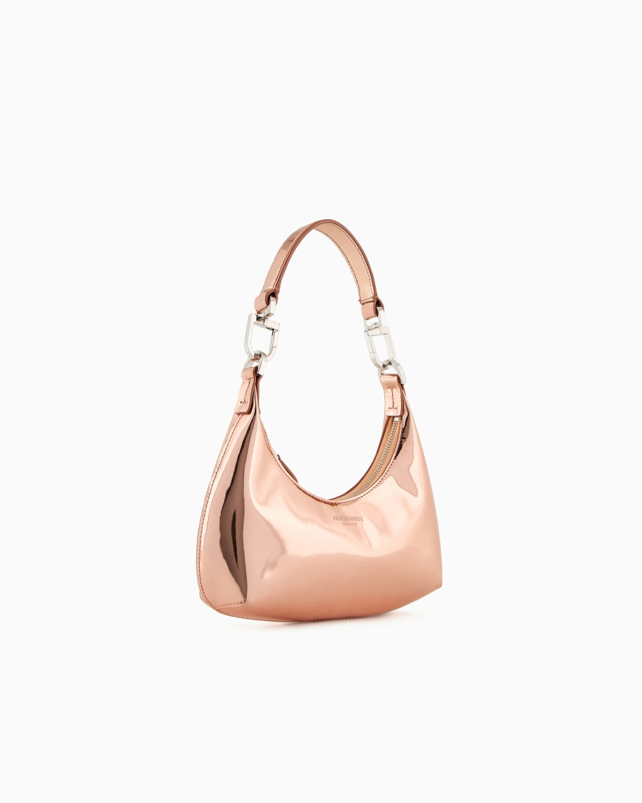 The World Of Armani MINI HOBO BAG LA PRIMA IN PELLE LAMINATA
