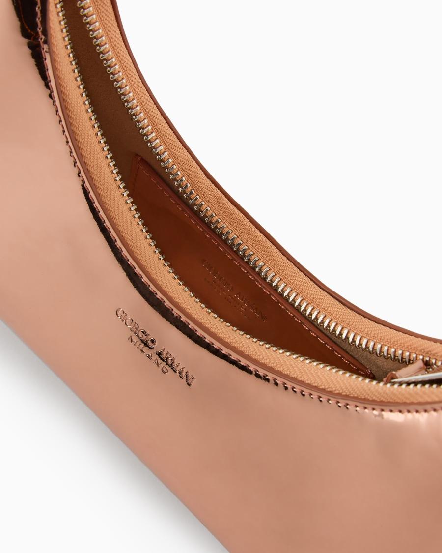 The World Of Armani MINI HOBO BAG LA PRIMA IN PELLE LAMINATA