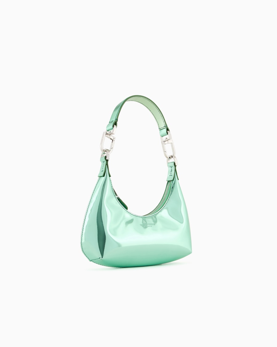The World Of Armani MINI HOBO BAG LA PRIMA IN PELLE LAMINATA