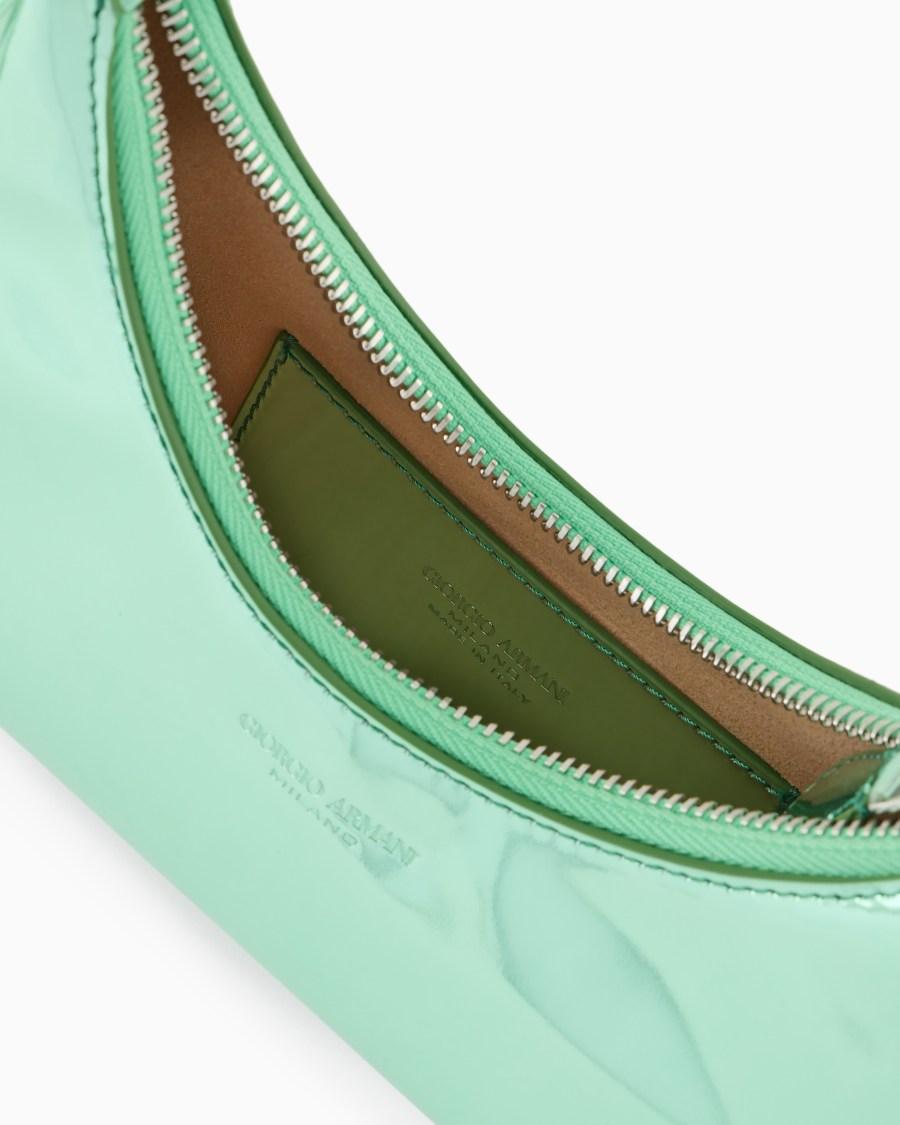 The World Of Armani MINI HOBO BAG LA PRIMA IN PELLE LAMINATA