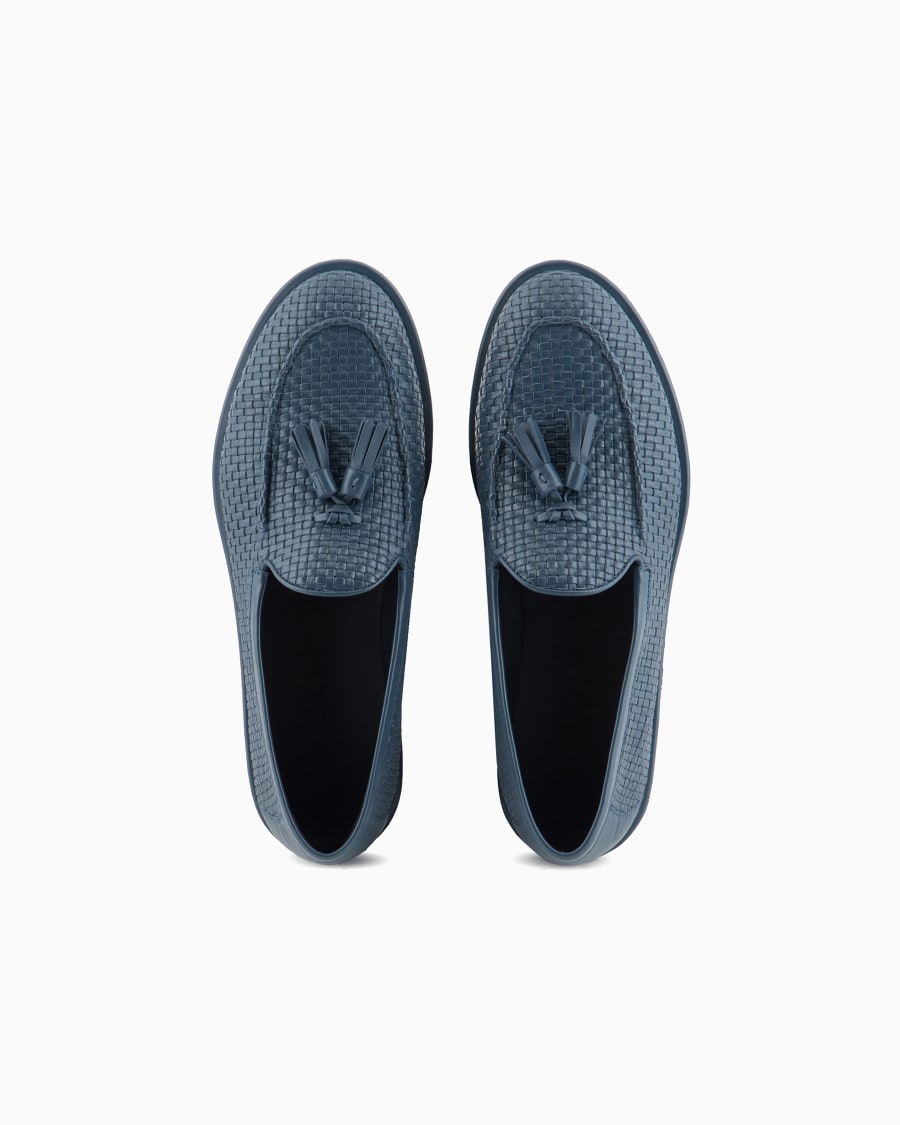 The World Of Armani MOCASSINI IN NAPPA INTRECCIATA CON NAPPINE