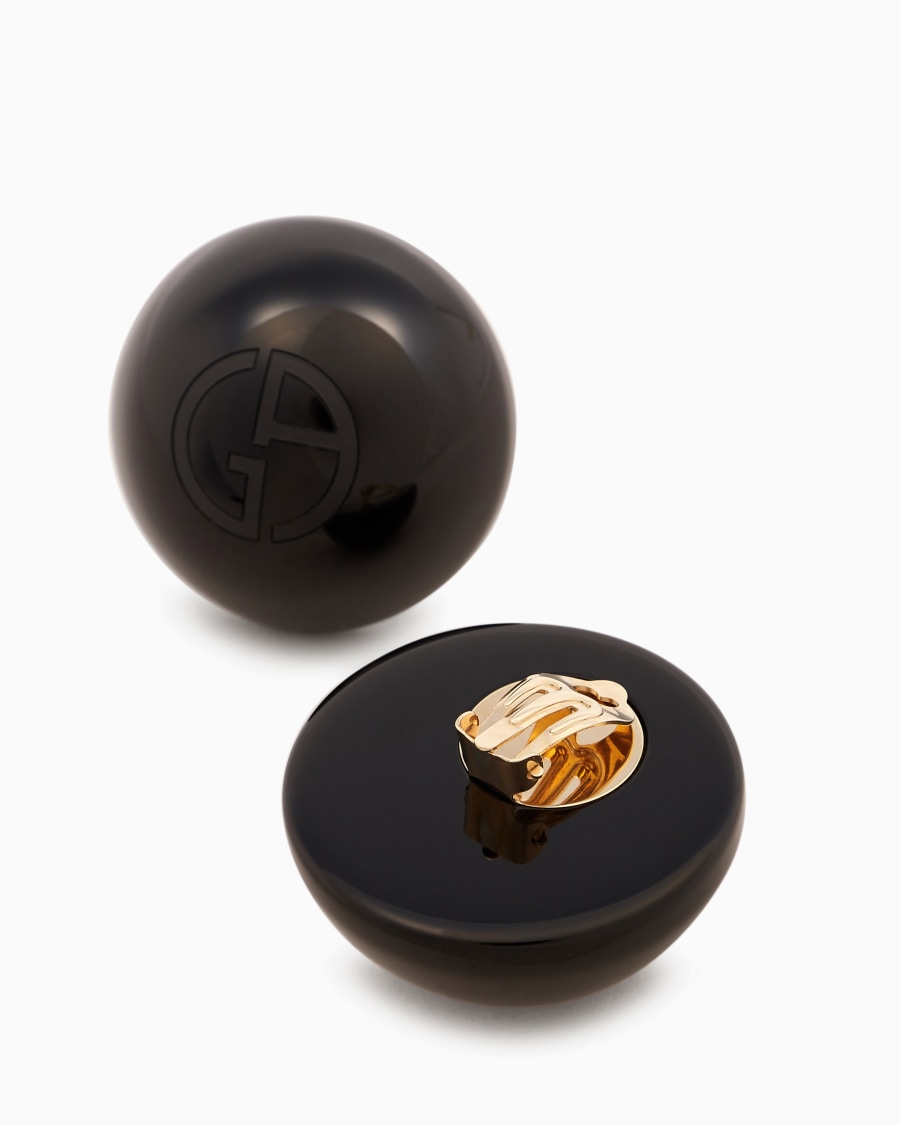 The World Of Armani ORECCHINI A BOULE CON LOGO GA IMPRESSO