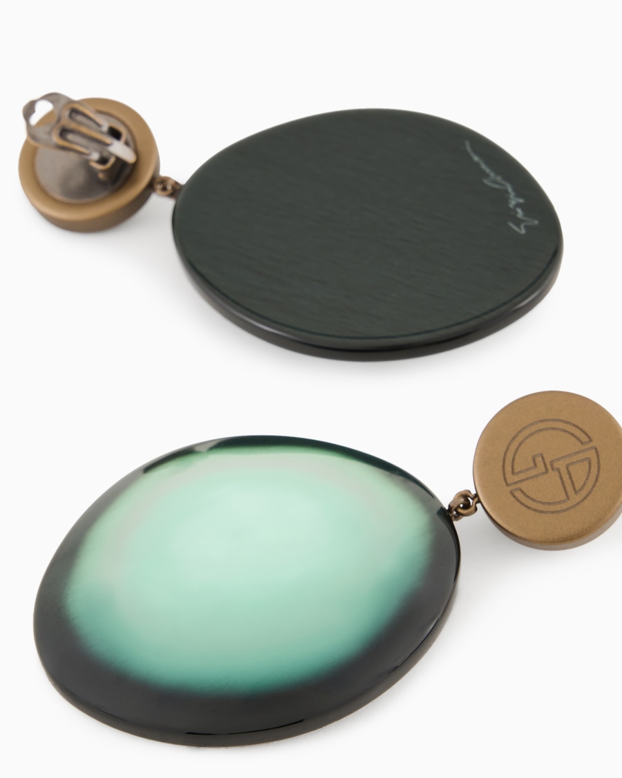 The World Of Armani ORECCHINI A CLIP CON PENDENTE OVALE IN RESINA