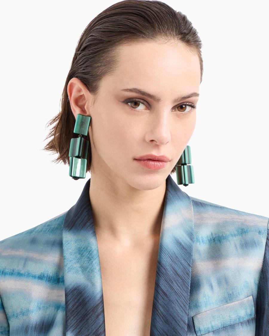 The World Of Armani ORECCHINI A CLIP CON PENDENTI IN RESINA