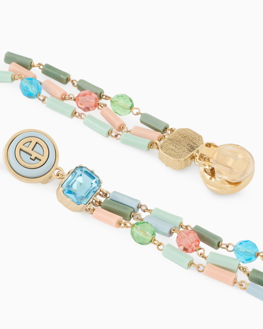 The World Of Armani ORECCHINI A CLIP CON PENDENTI IN RESINA E CRISTALLI