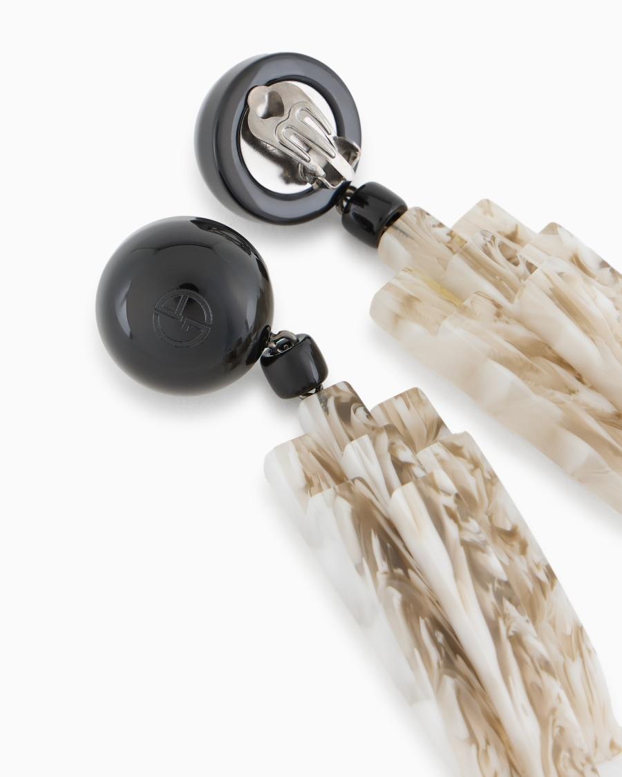 The World Of Armani ORECCHINI A CLIP CON PENDENTI IN RESINA EFFETTO VARIEGATO
