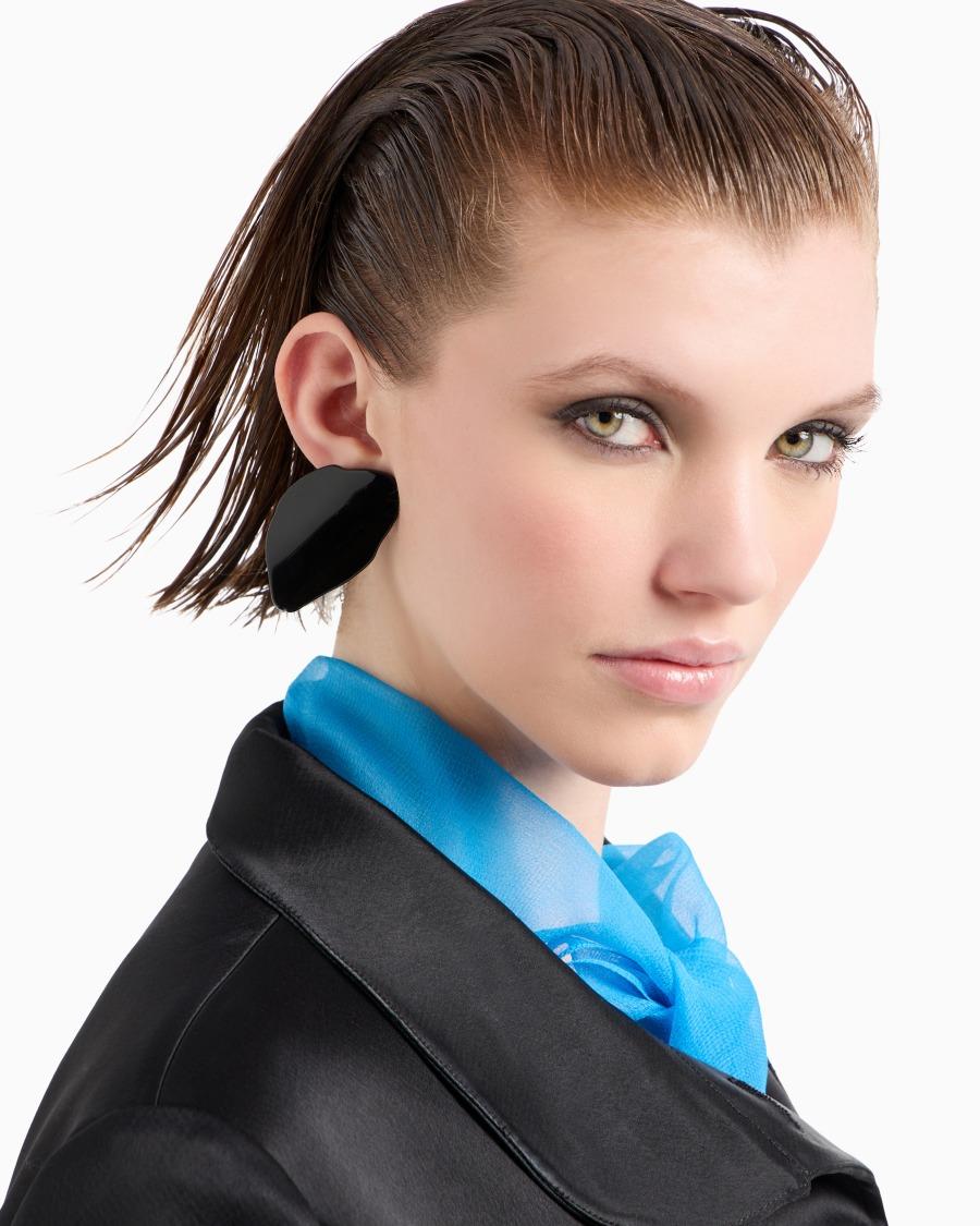 The World Of Armani ORECCHINI A CLIP IN RESINA E TESSUTO CANGIANTE