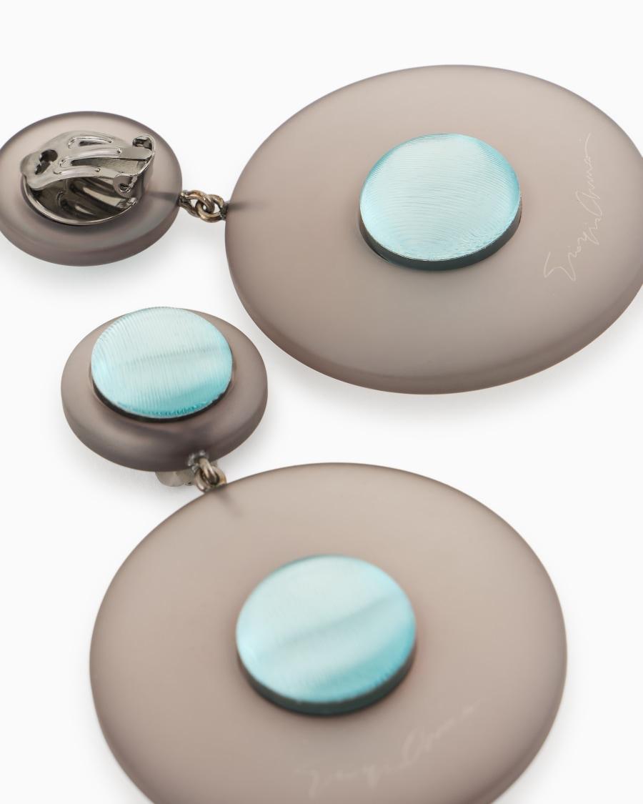 The World Of Armani ORECCHINI A CLIP PENDENTI IN RESINA