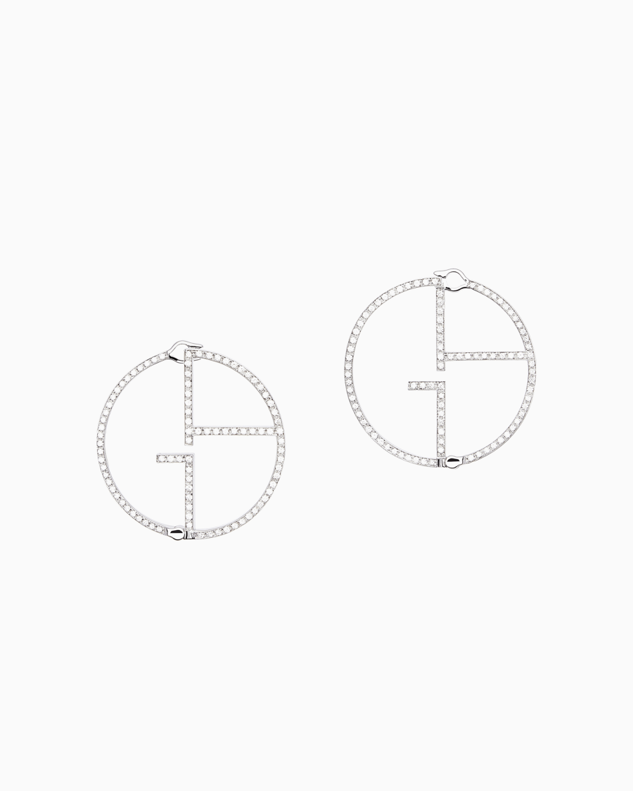 The world of armani ORECCHINI BORGONUOVO IN ORO BIANCO 18 KT CON DIAMANTI