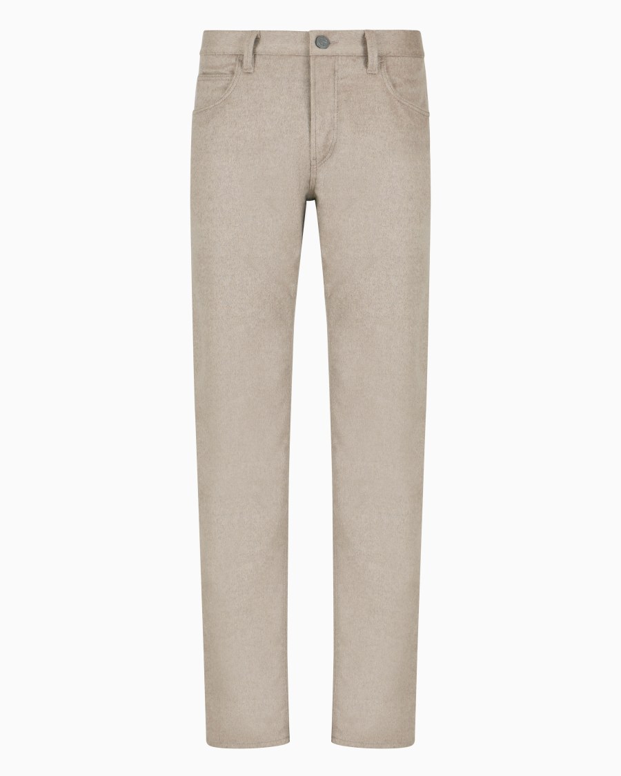 The world of armani PANTALONE 5-TASCHE REGULAR FIT IN DENIM DI COTONE E SETA