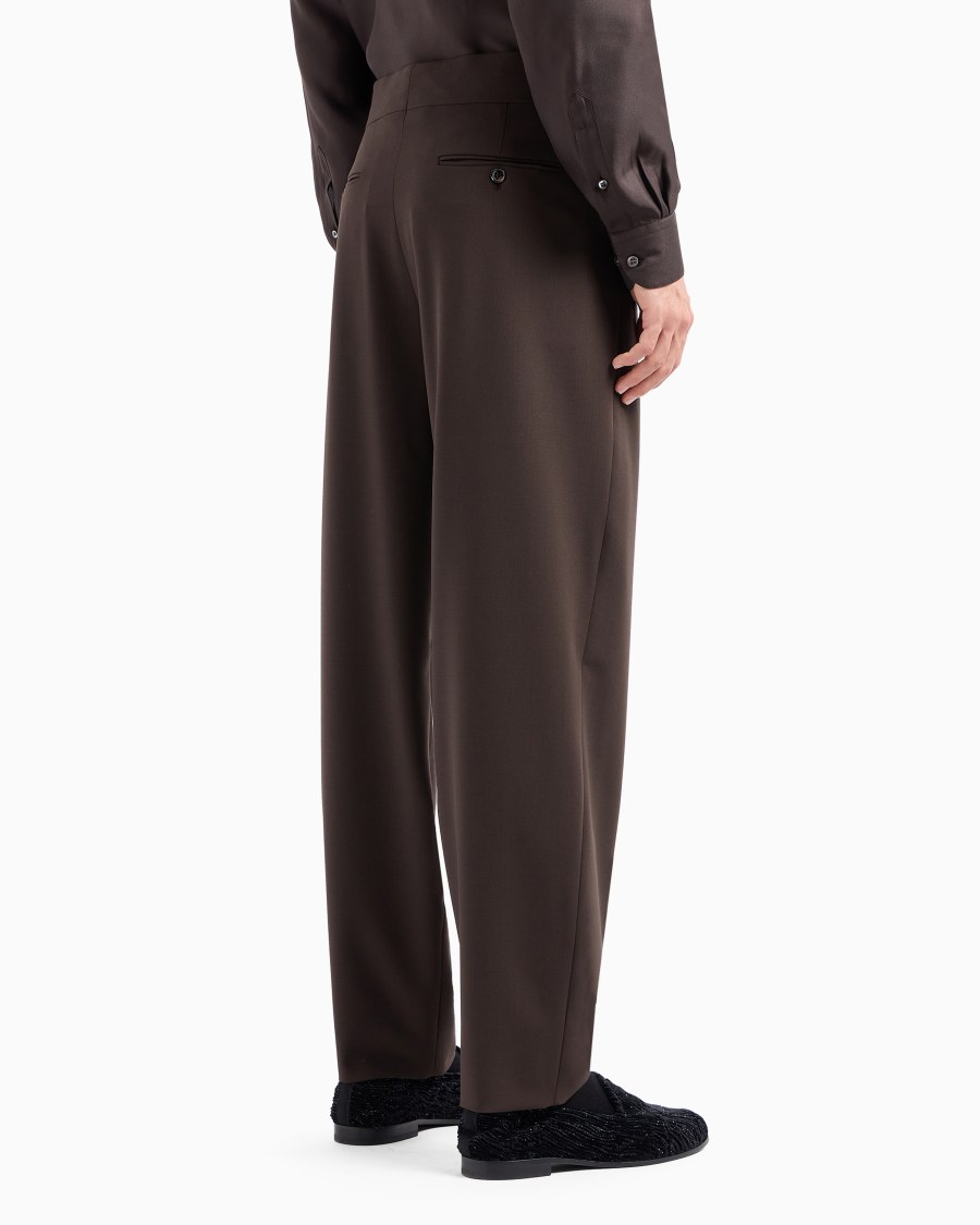 The World Of Armani PANTALONI A UNA PINCE IN CREPE DI PURA LANA