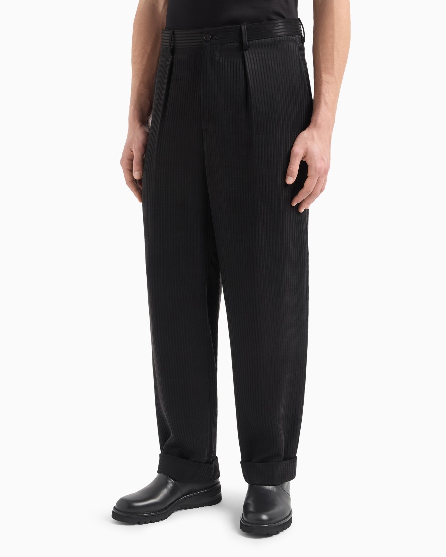 The World Of Armani PANTALONI A UNA PINCE IN CUPRO A COSTE