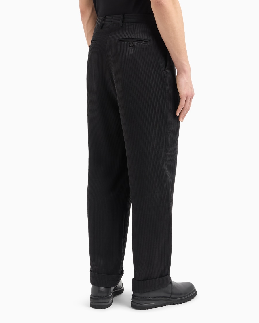 The World Of Armani PANTALONI A UNA PINCE IN CUPRO A COSTE