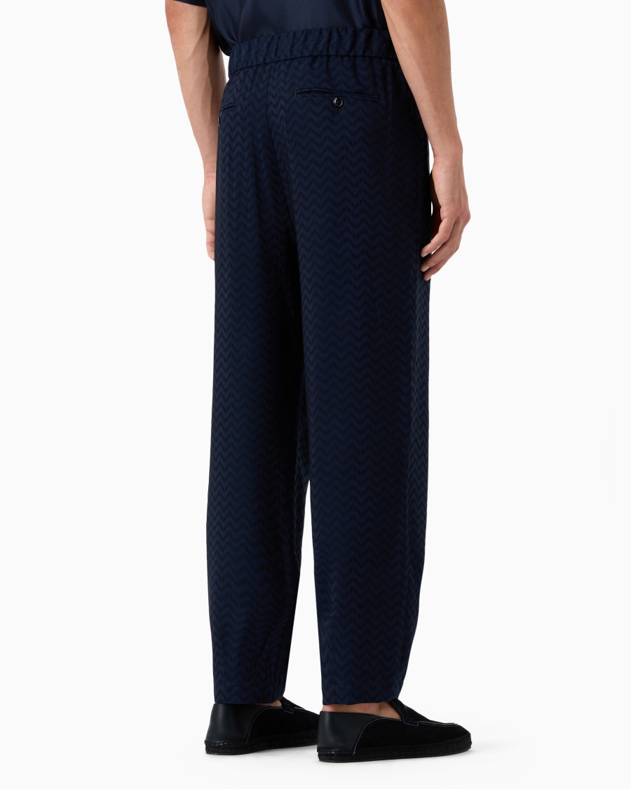 The World Of Armani PANTALONI A UNA PINCE IN CUPRO E VISCOSA JACQUARD