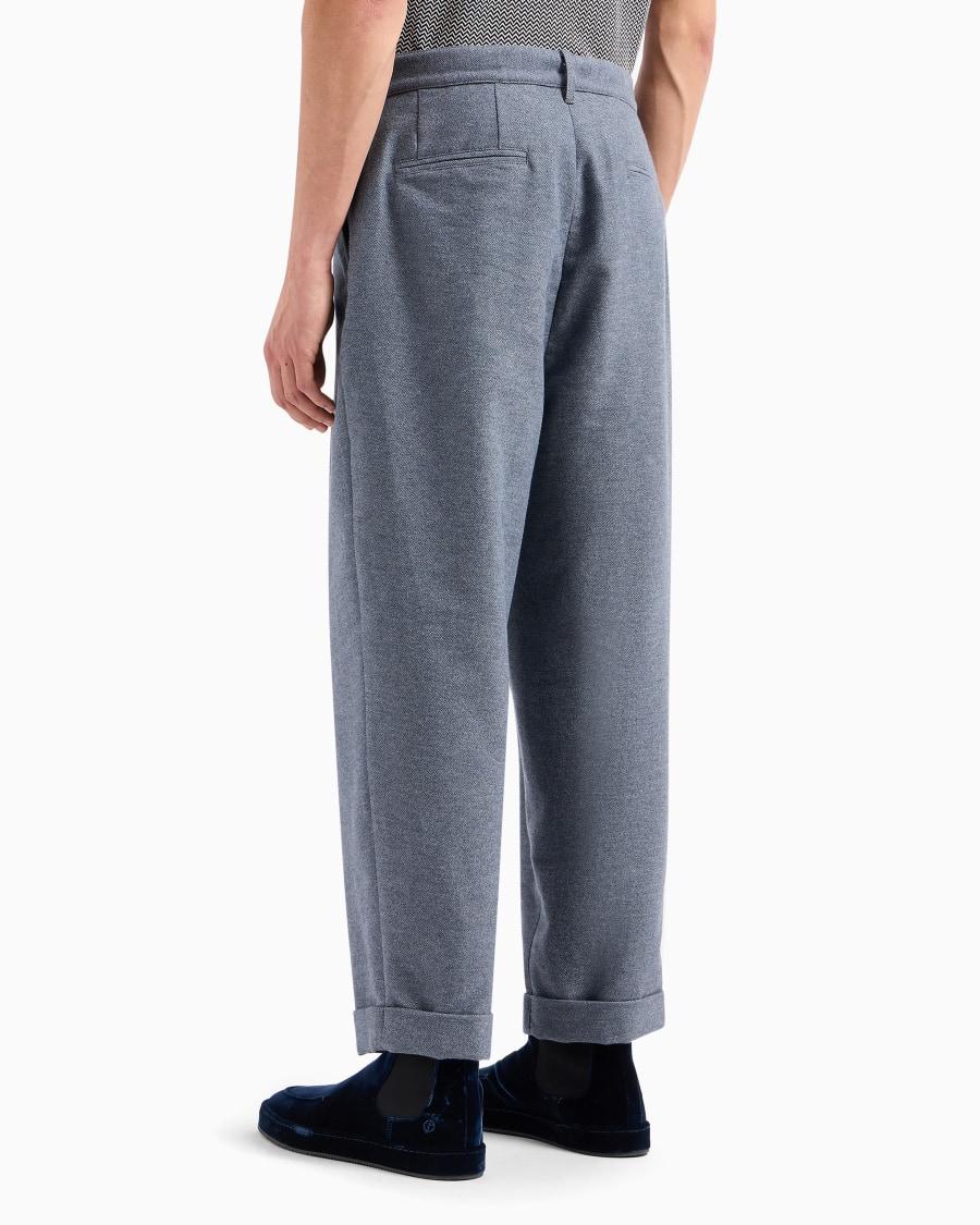 The World Of Armani PANTALONI A UNA PINCE IN DENIM DI COTONE CHEVRON