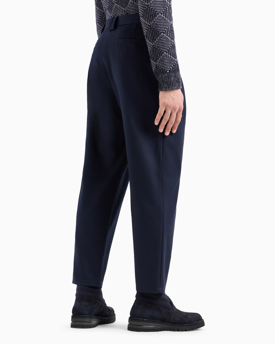 The World Of Armani PANTALONI A UNA PINCE IN GABARDINE DI COTONE