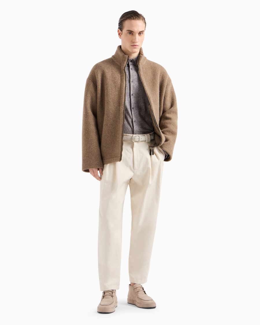 The World Of Armani PANTALONI A UNA PINCE IN GABARDINE DI COTONE