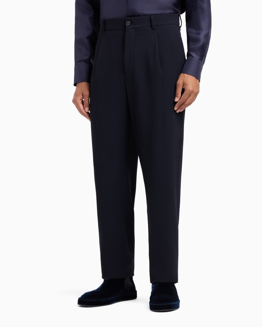 The World Of Armani PANTALONI A UNA PINCE IN LANA VERGINE