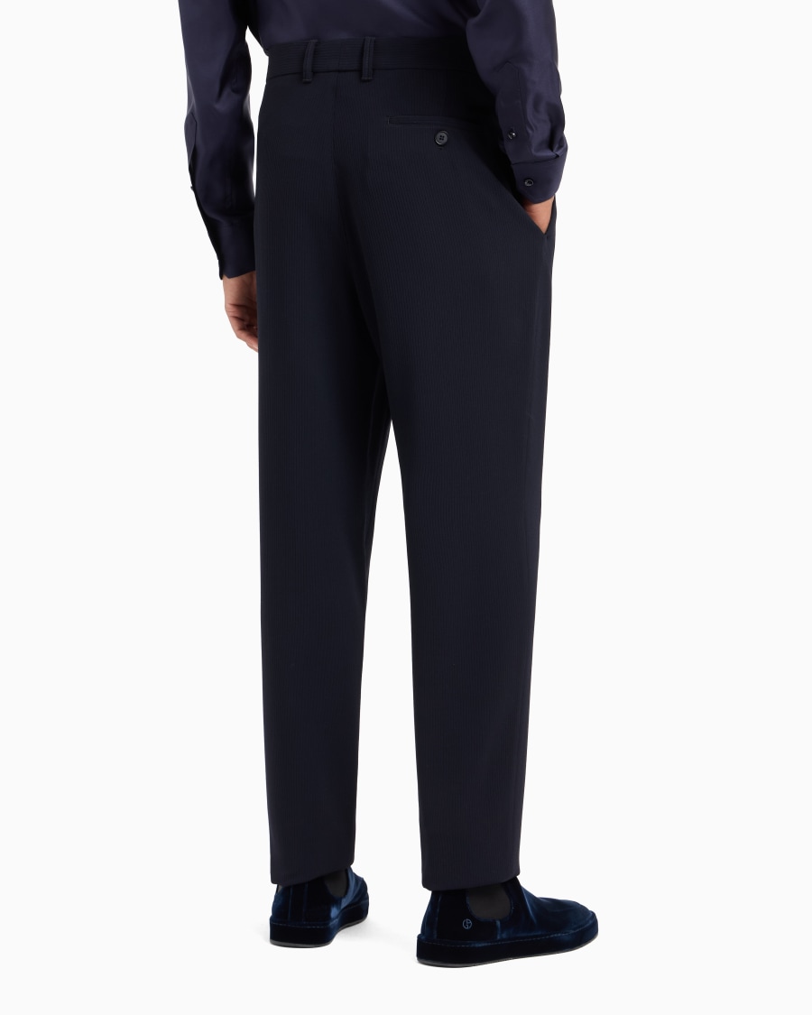 The World Of Armani PANTALONI A UNA PINCE IN LANA VERGINE