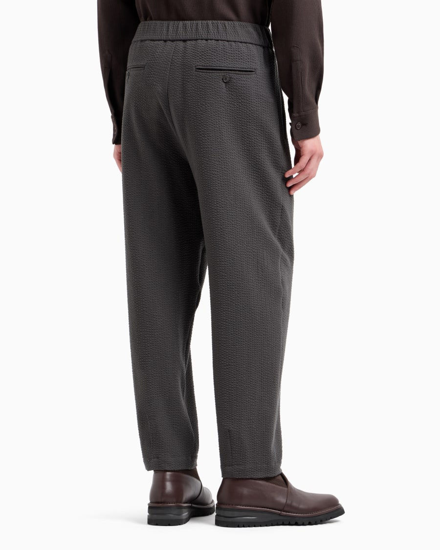 The World Of Armani PANTALONI A UNA PINCE IN LANA VERGINE E CASHMERE SEERSUCKER