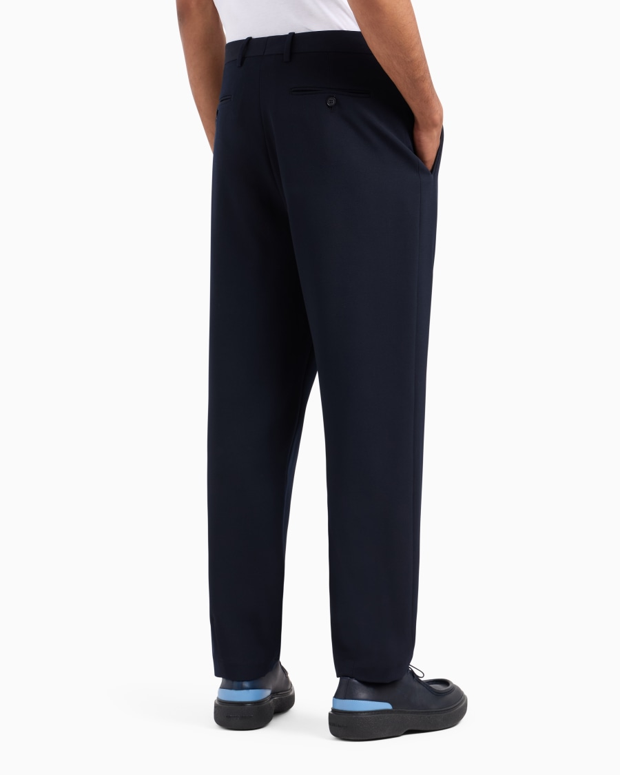 The World Of Armani PANTALONI A UNA PINCE IN LANA VERGINE STRETCH