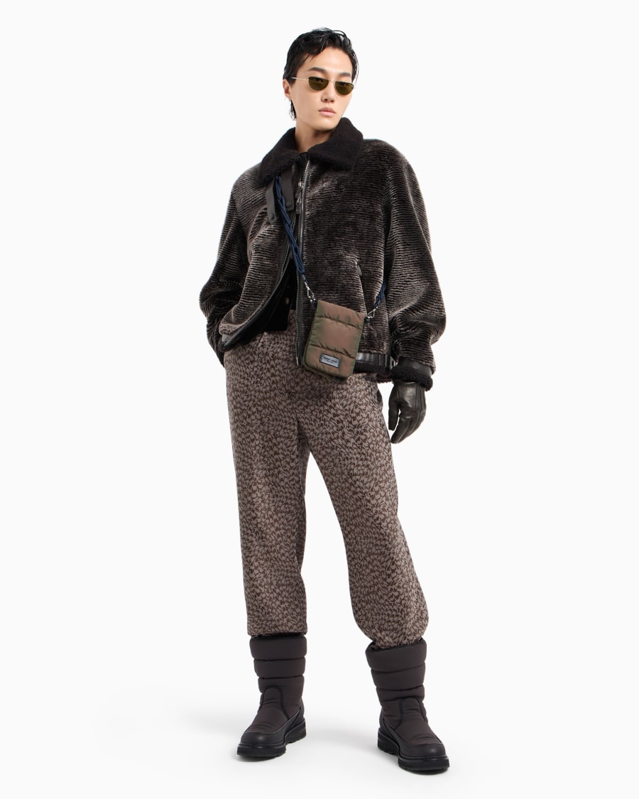 The World Of Armani PANTALONI A UNA PINCE IN LANA VERGINE VISCOSA E SETA JACQUARD