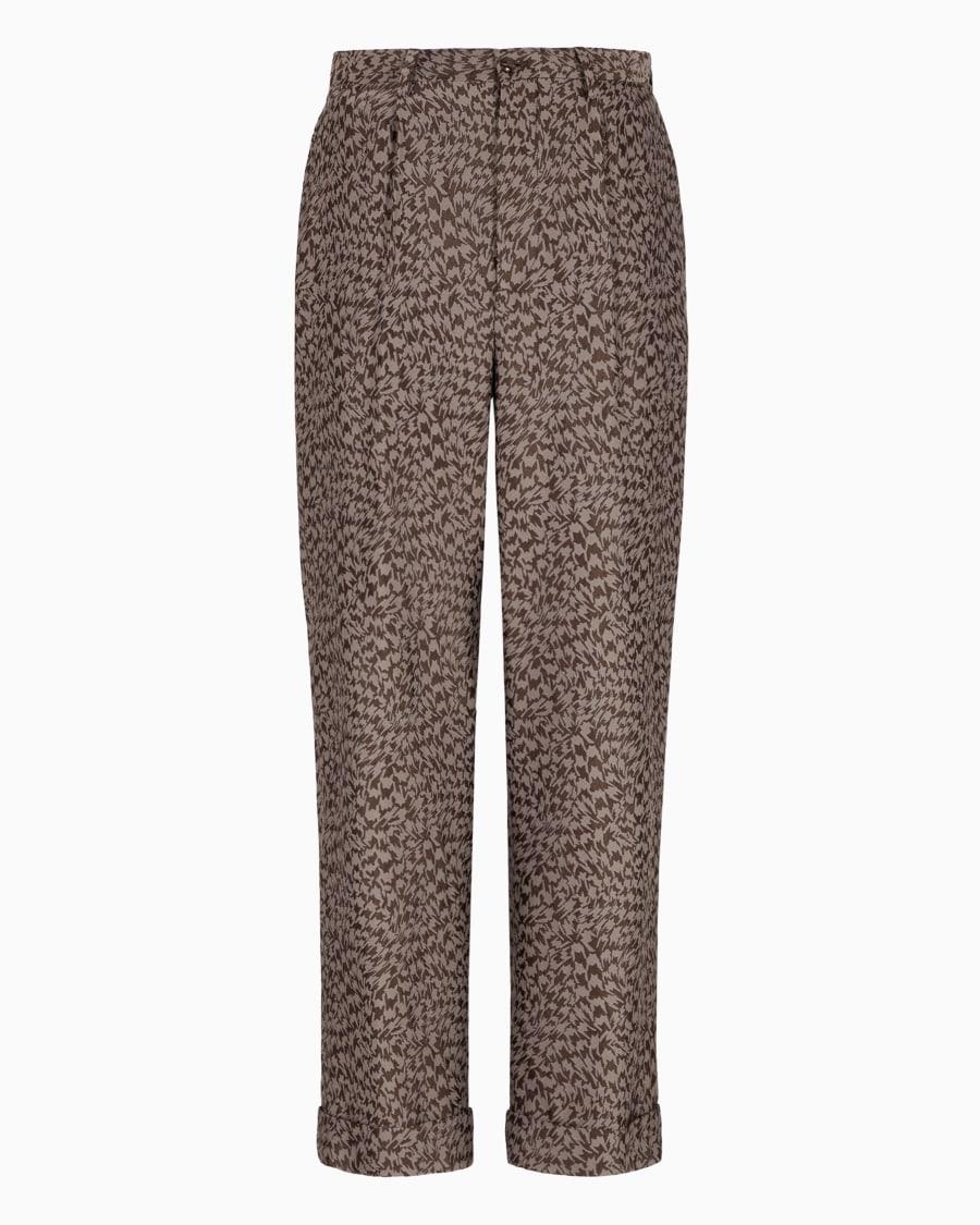 The world of armani PANTALONI A UNA PINCE IN LANA VERGINE VISCOSA E SETA JACQUARD