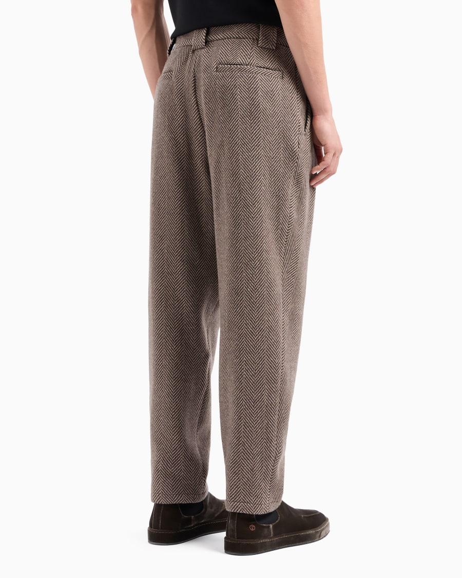 The World Of Armani PANTALONI A UNA PINCE IN PANNO DI MISTO CASHMERE JACQUARD
